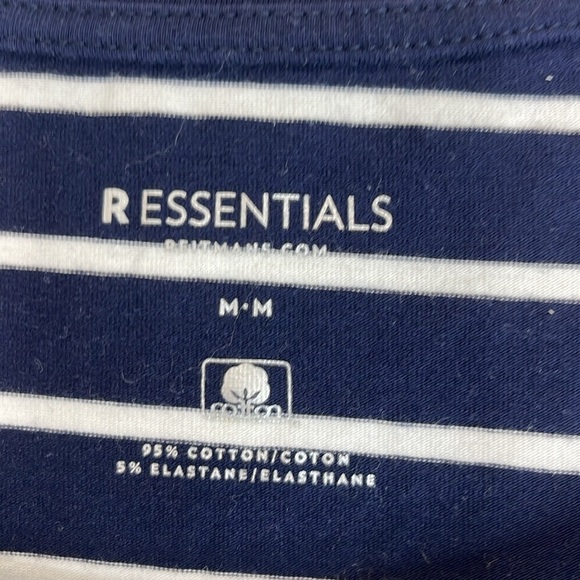 Reitmans R Essentials Striped Scoop Neck Short Sleeve T-Shirt Navy Blue White M - Picture 7 of 11